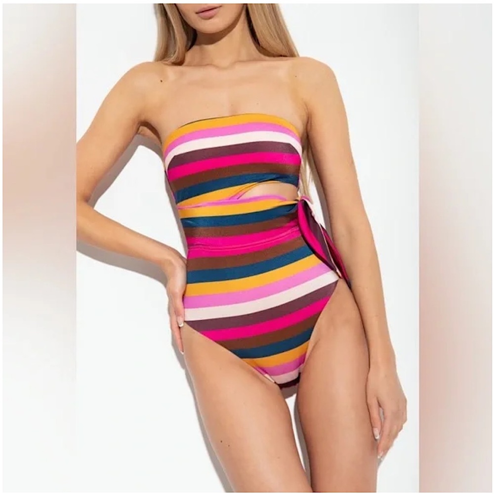 Zimmermann Striped Cutout Scarf Tie One Piece Swimsuit - Picture 9 of 15